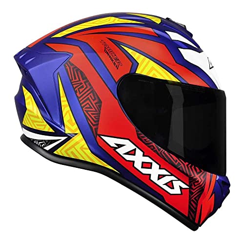 Capacete Axxis Draken Tracer Azul Verm Amarelo Fosco (L/G (59/60))