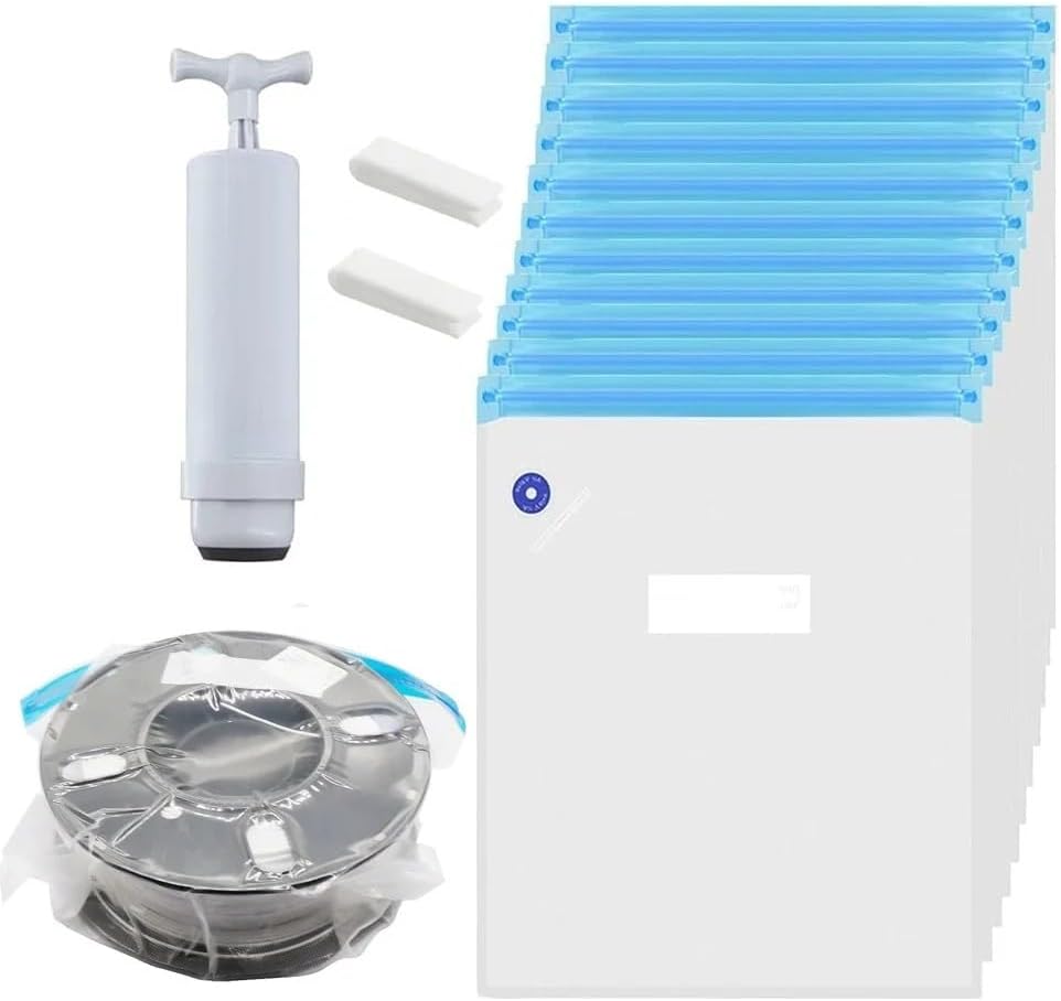 3D Printer Filament Storage Bag PLA ABS TPU Filament Vacuum Bag Filament Dryer Keep Dry Avoid Consumable Moisture for 3D Printer(30pcs Bags)