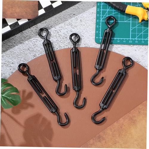 5pcs Tensores de Cable de Acero Inoxidable para Tensado de Cables de Servicio Pesado con Gancho Ajustable para Luces de Cuerda, Colgado de Cuadros y Uso en Jardín miniatura 5
