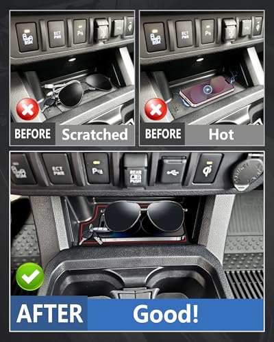 Image of Wireless Charger Insert Protective Pad for 2016-2023 Toyota Tacoma Accessories, Non-Slip & Anti-Dust & Prevent Overheating Center Console Cover Protector for Tacoma Interior Accessories