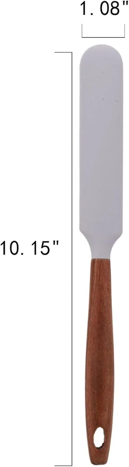 10-Piece Silicone Kitchen Utensils Set with Acacia Wood Handles, Nonstick Safe, Heat Resistant Cooking Tools for Everyday Use (Gray)