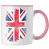 Trendation - Tasse England Flagge Geschenkidee Patrioten Fans Vereinigten Königreichs (Rosa)