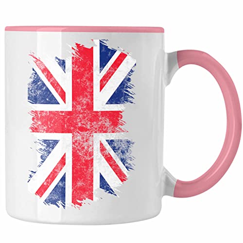 Trendation - Tasse England Flagge Geschenkidee Patrioten Fans Vereinigten Königreichs (Rosa)