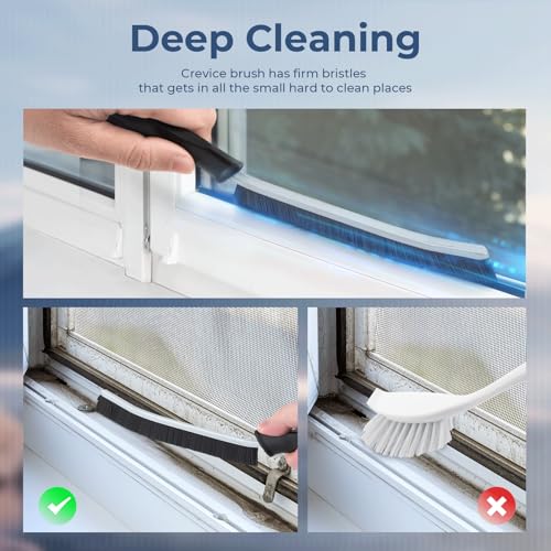 TQRR Badezimmer Lückenreinigungsbürste-Hartborsten Eckenreinigungsbürste, Fugenbürste, Reinigungswerkzeuge Für Bad, Dusche, Toilette, Haushalt, Küche, Badewanne (6, Schwarz)
