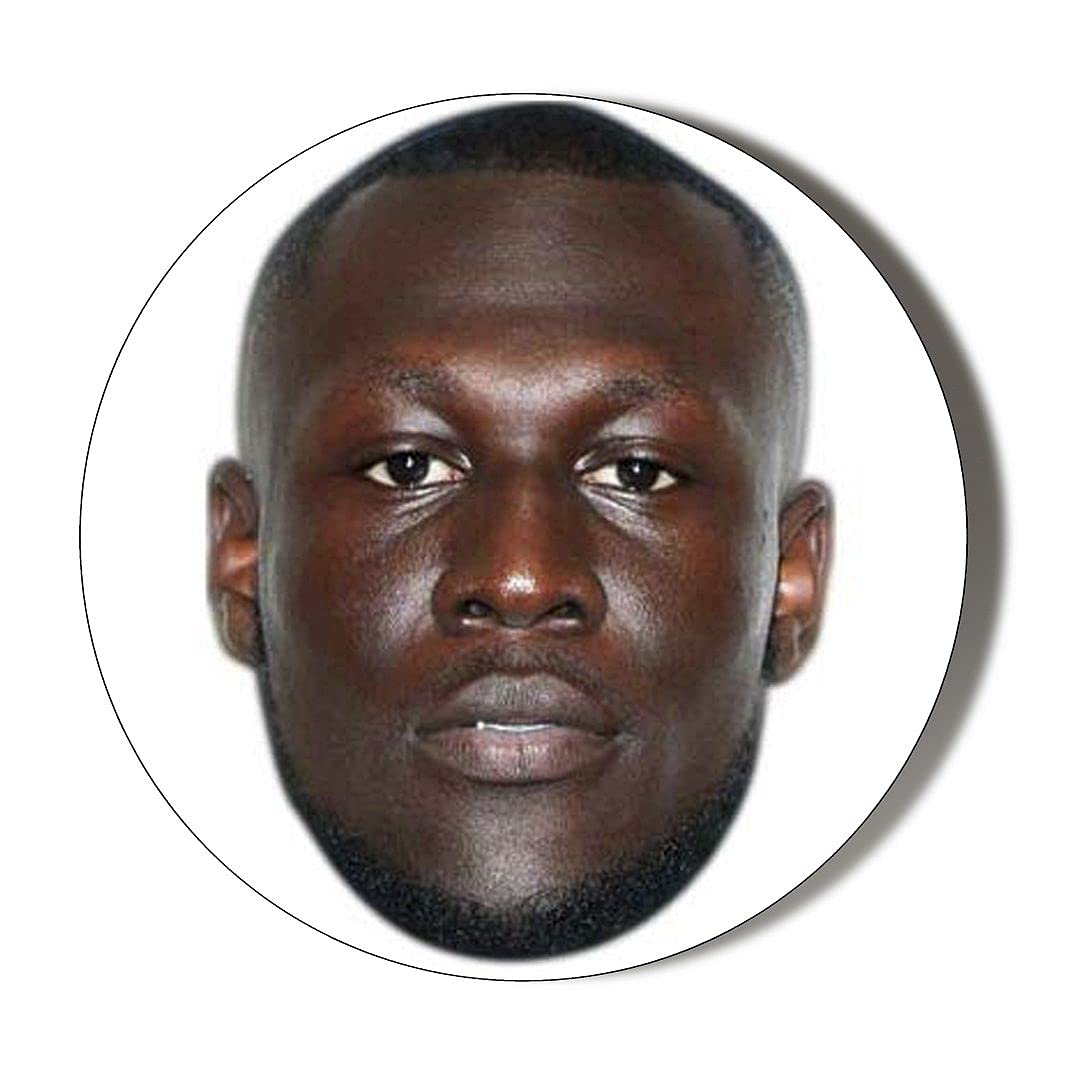 Gift Insanity Multi Stormzy Face Small 10 X 56Mm Vinyl Stickers Pack Of 10