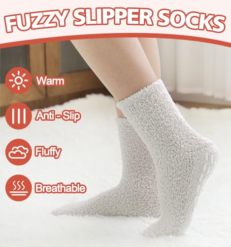 Image of Slipper Socks for Women Men Grip Hospital Socks with Grips Fuzzy Non Slip Warm Womens Gifts