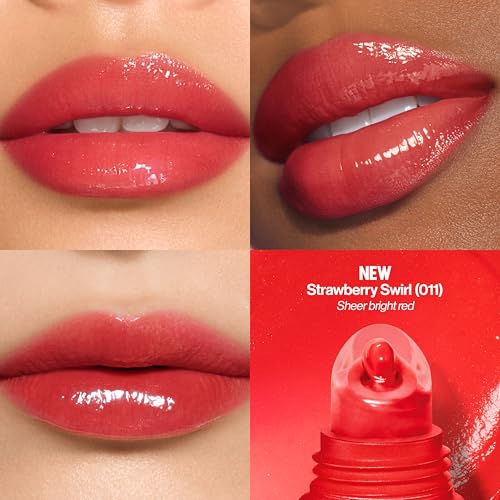 Image of Revlon Glimmer Lip Treat Balm + Mask, 011 Strawberry Swirl, 0.4 fl oz | Overnight peptide lip treatment. Doubles as daily balm & all-night lip mask. Hydrates for softer, plumper-looking lips.