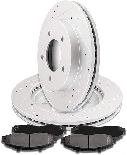 ECCPP Juego de 2 rotores de freno delantero y 4 pastillas de freno de cerámica para Ford 1999-2003 para Ford F-150,2004 para Ford para F-150 Heritage