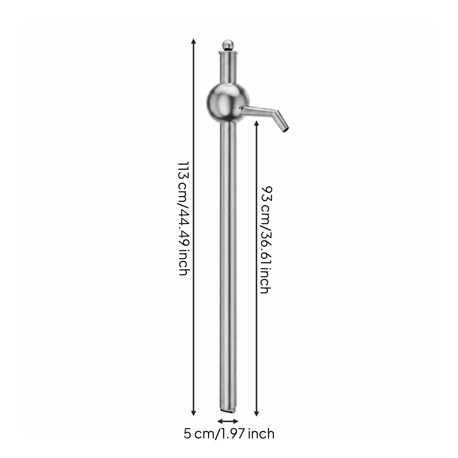Salida Lateral Extractor Aceite Acero Inoxidable Metal Herramienta Industrial Bomba Transferencia Líquidos para Barriles, 93cm, Bomba De Aceite Esférica