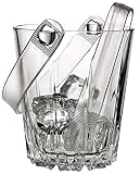 Pasabahce Karat Glass Ice Bucket Wine Beer Champagne Cooler with Plastic Tongs Image