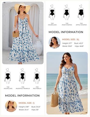 Image of GRACE KARIN Womens Summer Floral Maxi Dresses 2026 Long Flowy Boho Dress Beach Vacation Sundresses Casual Clothes with Pocket