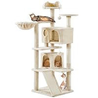 Yaheetech Albero Tiragraffi per Gatti Cuccia Gatto con Casetta Cesto Trespolo Multilivello