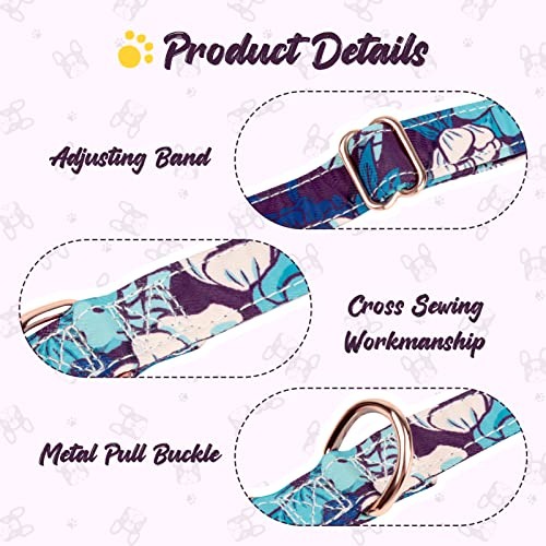 Ytfu Bowtie Dog Collar Cute Dog Collars For Males Dogs,Adjustable Fancy Dog Collar For Medium Dogs Boy Dog Collar,Quick Release Dog Collar With Safety Metal Buckle (M,Blue Flower) #TOP2