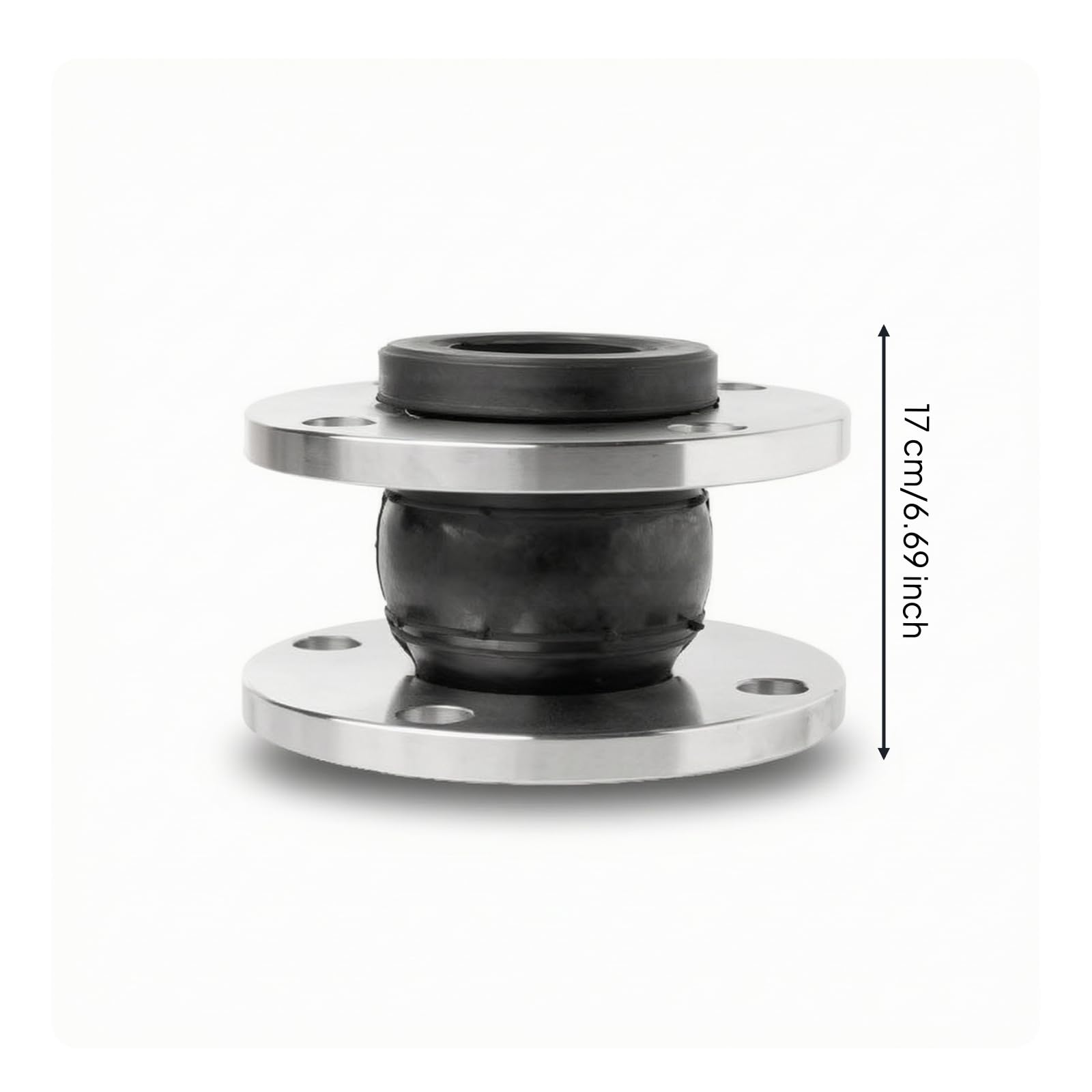 perfk Joint de Dilatation en Caoutchouc Compensateur à Brides en Inox 304 Soufflet de Jonction Flexible Réduit Contraintes Thermiques et Mécaniques pour, DN65, 304DN65-Épaisseur 16.5mm-PN16