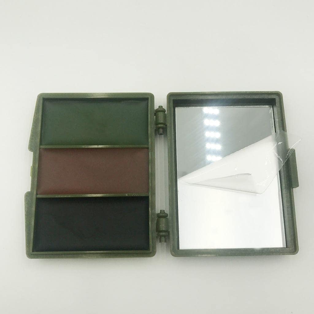 10er-Set Camouflage-Gesichtsfarbe mit Spiegel für Make-up, Jagd, Kunstaktivitäten, quadratische Box