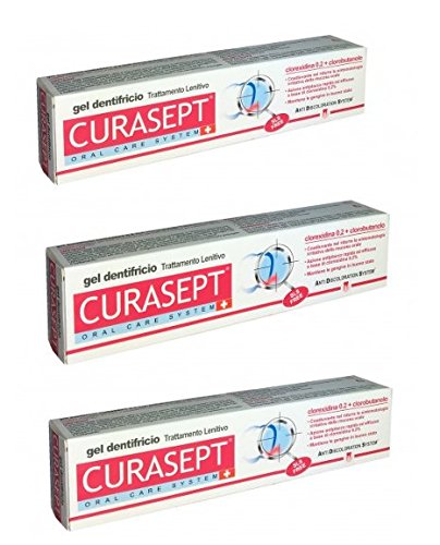 3 Curasept Gel Dentifricio Trattamento Lenitivo Clorexidina 0.2 + Clorobutanolo