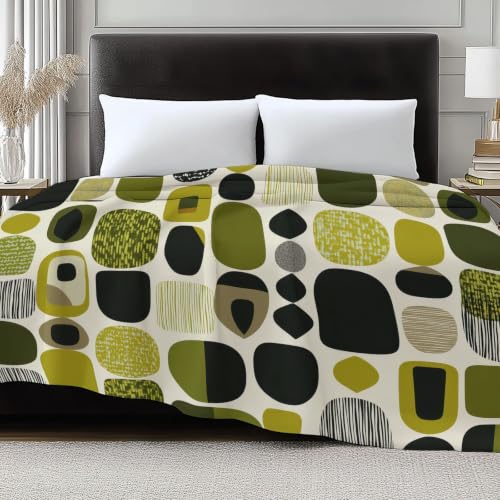 Couverture de Lit Flanelle Impression Douce Vert Olive 180x200