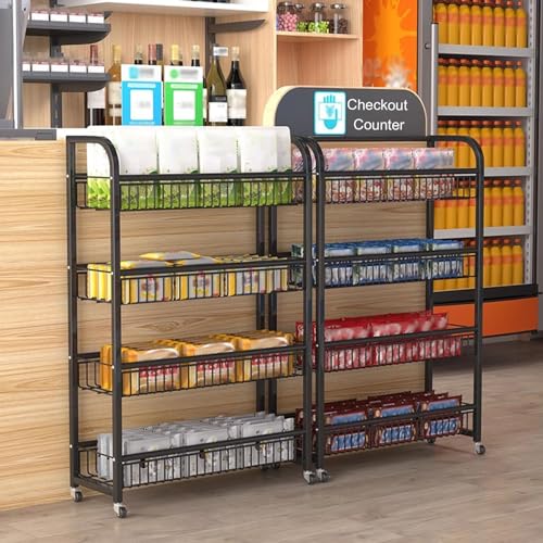 Dispensador de chicles de pie y expositor de dulces de 4 niveles con ruedas 3