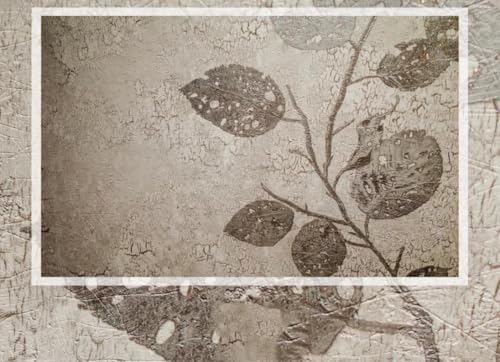 Feuilles grises retro effet stereo chinois mural 3D - 4