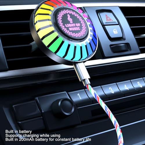 Luz ambiental de captación de sonido rítmica con sensor de voz para coche 5