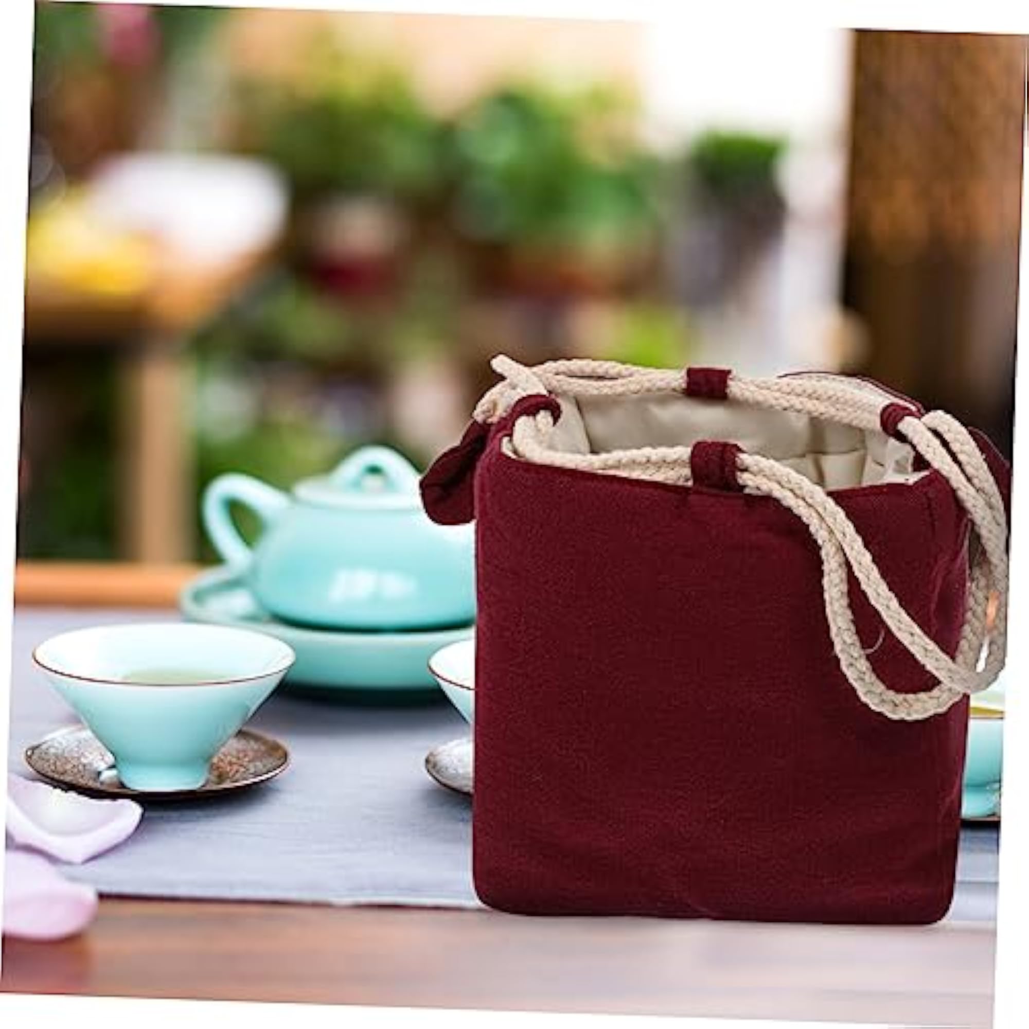 Tea Cup Drawstring Bag, Multi-function Teapot Container