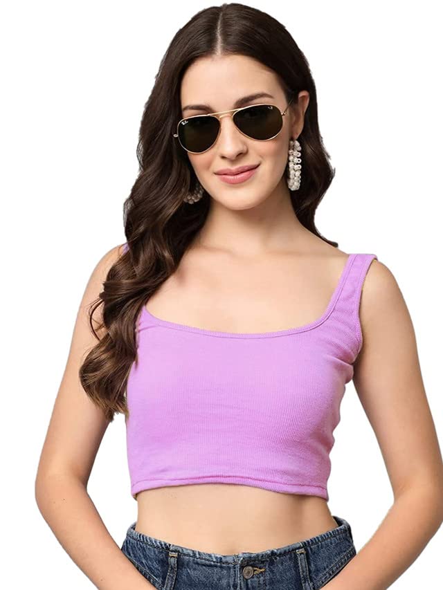 siril Women's Polyester Regular Fit Solid Sleeveless Crop Top-picture-37