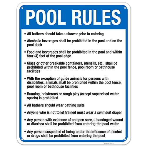 Señal de Reglas para Piscina Delaware 24x30 Pólipropileno miniatura 1