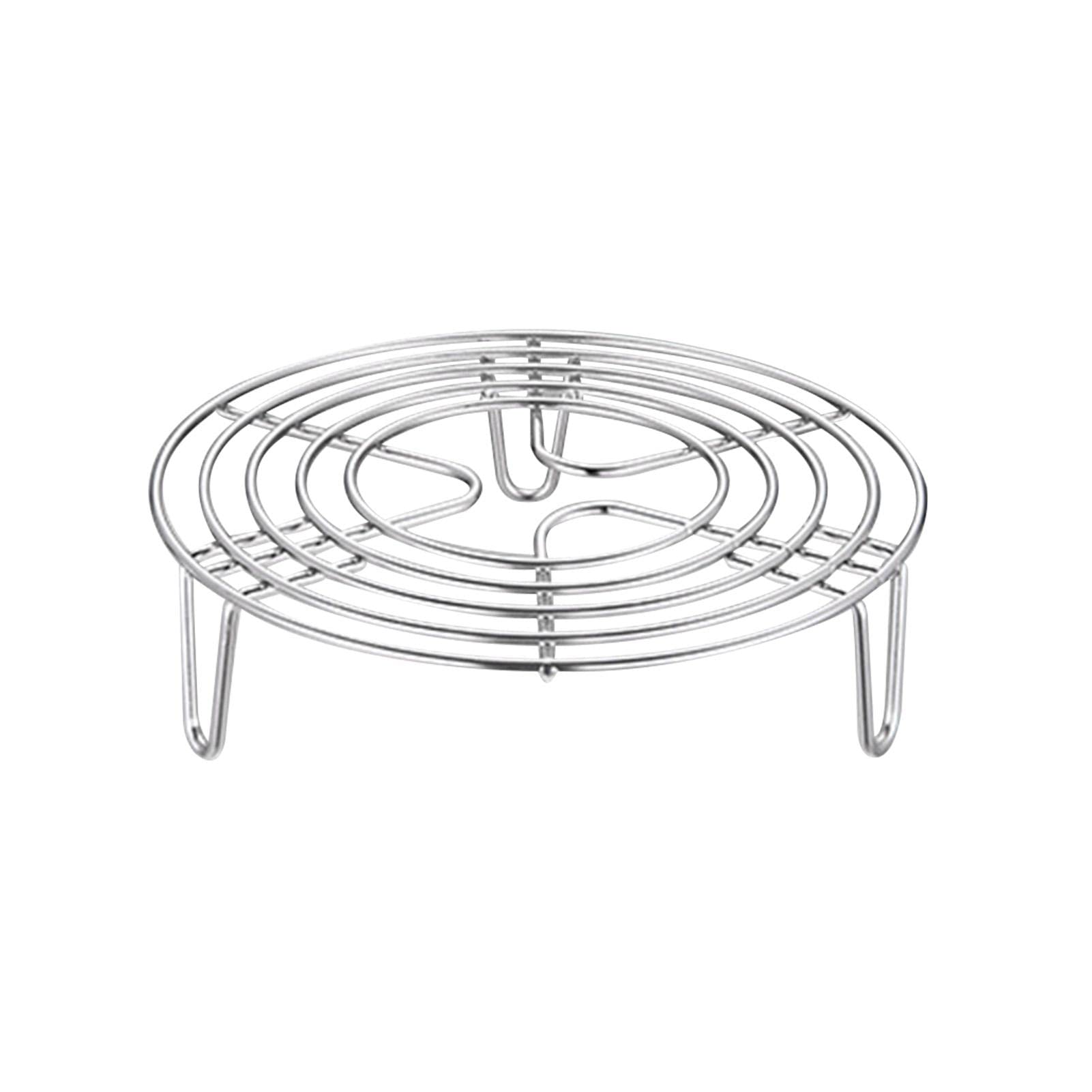 3-in-1 Stainless Steel Steamer Rack & Cooling Rack – Multi-Functional Pot Trivet for Cooking, Baking, Dishwasher Safe, Fits Most Pots & Pans (16cm, Silver)(,16x4cm)