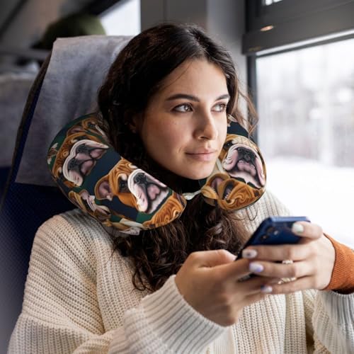 Almohada de viaje con diseño de bulldog inglés cómoda miniatura 6