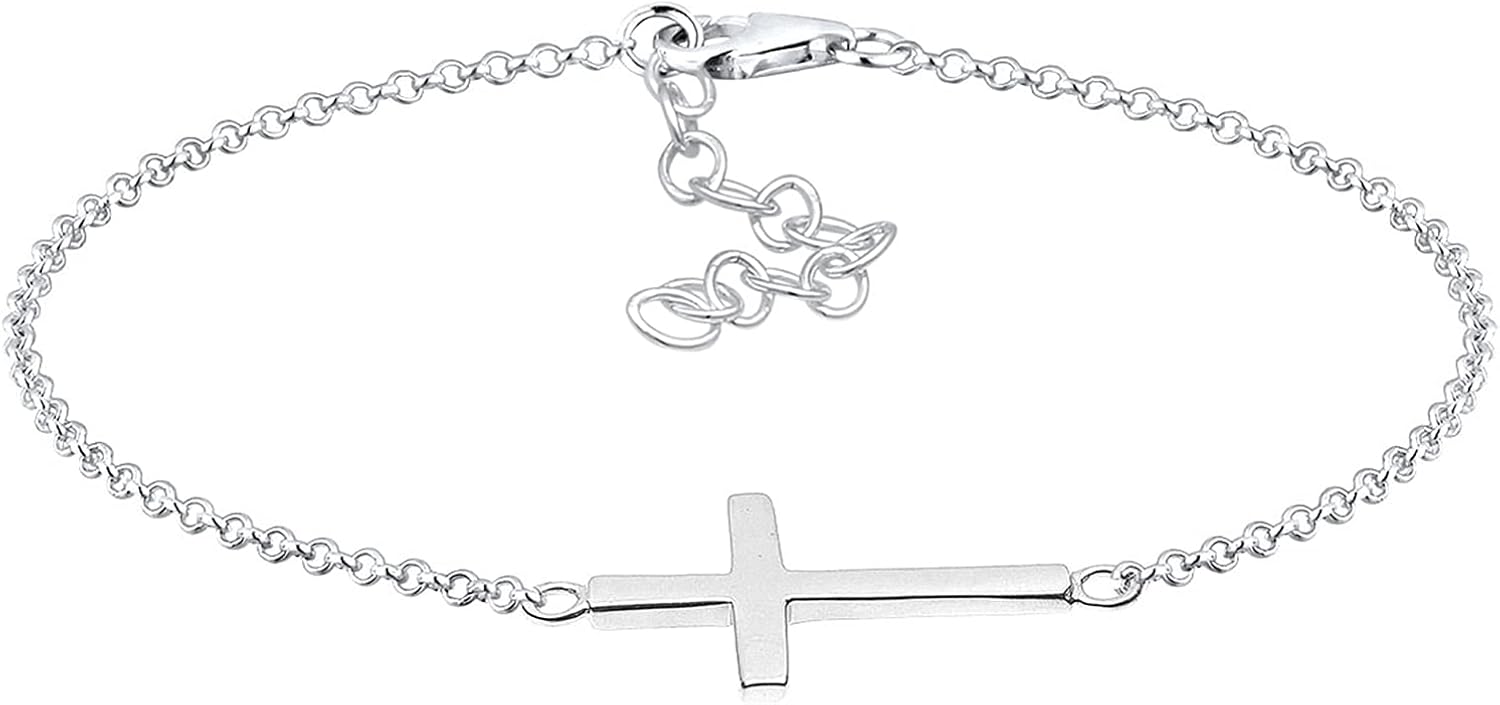 Elli Bracelet Women Cross Symbol Classic in 925 Sterling Silver, 18
