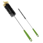 Long Bottle Brush, 17 in Bendable Cleaner Brushes for Cleaning Neck Beer Bottles, Wine, Baby Bottles, Water Bottles, Tumblers, Flask, Bird Feeder, Vase and Brewing Pipes Brush+Bottle Brush/2Pack