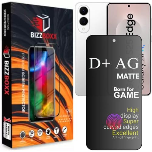 Image of Compatible with Samsung S25 Edge 5G D+ AG Matte Tempered Glass Screen Guard Protector Anti Fingerprint Gaming Special With Camera Cut (For Samsung S25 Edge - 6.7 Inch)- Pack of 1