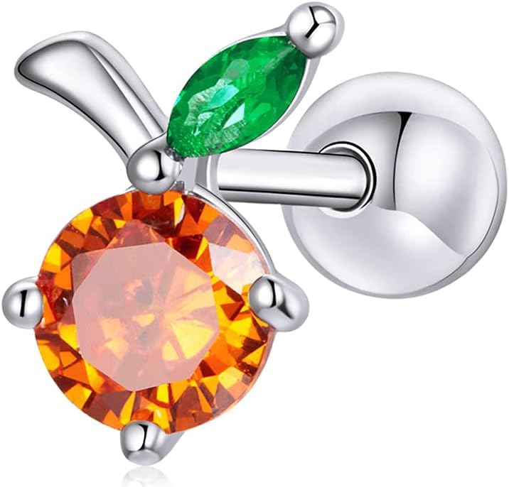 Bagues pour adolescentes et boucles d'oreilles à tige pastèque orange d'été