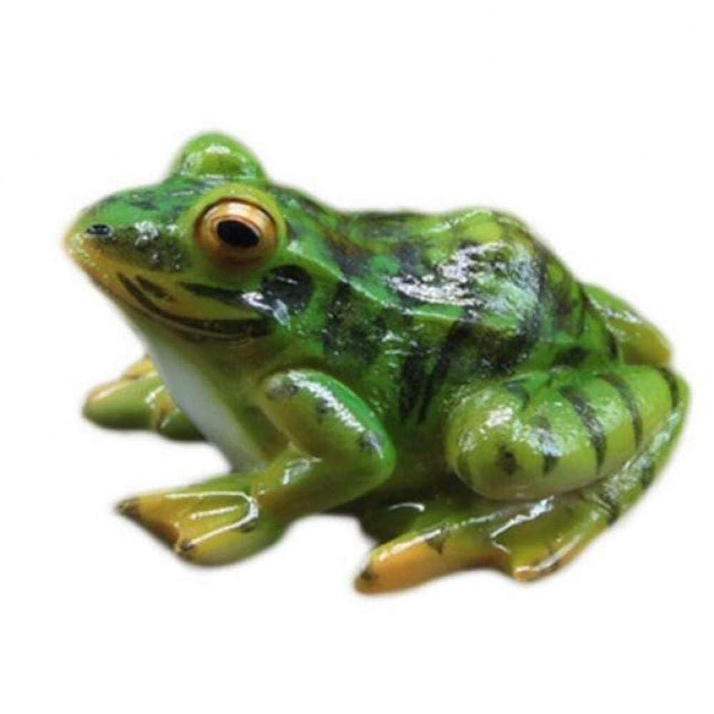 Fituenly Green 1Pc Miniature Frog Figurine 3D Resin Little Frogs Simulation Frog Decoration Artificial Frog Statue For Garden Pond Patio Yard Micro Landscape Ornaments