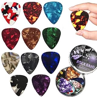 Mediator Guitare Acoustique Médiators Guitare en Celluloïd Médiators pour Guitare avec Boîte en Métal 4 épaisseurs: 0.46… - Les Beatles, Paul McCartney, John Lennon, RIngo Starr, George Harrison