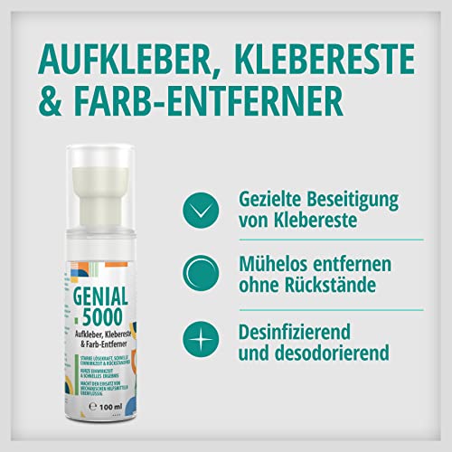 LABROTEC® Genial 5000 - Professioneller Klebstoff-Entferner 250ml mit leerer 100ml-Schaumflasche - Effektiver Etikettenlöser für hartnäckige Flecken und Kleber, ideal für Haushalt, Büro und Werkstatt