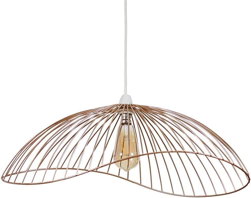 MiniSun | Wavy Wire Design Easy Fit Ceiling Pendant Light Shade in a Copper Metal Finish | Pendant Lights, Home Décor & Improvement Essential | 310mm Shade Width MiniSun | Wavy Wire Design Easy Fit Ceiling Pendant Light Shade in a Copper Metal Finish | Pendant Lights, Home Décor & Improvement Essential | 310mm Shade Width