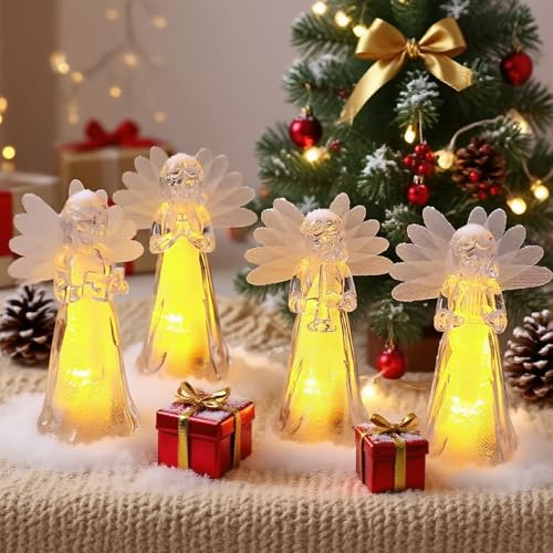 Weihnachtsdeko Engel Figur, Weihnachtsengel Figuren mit Buntes Licht,...