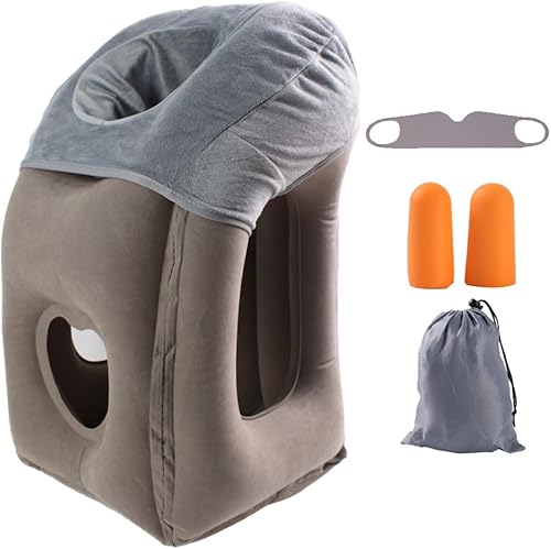 Almohada de cuello para vuelo largo, soporte para dormir en avión, almohada inflable para vuelos, almohadas de cuello esenciales de viaje para