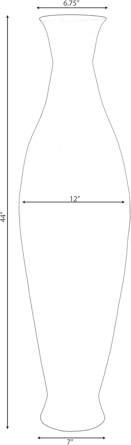 Modern Bamboo Floor Vase - Decorative 43-inch Vase for Living Room, Dining Room, or Entryway - Fill with Dried Branches or Flowers - Contemporary Tall Vase - Unique Bamboo Design, Brown