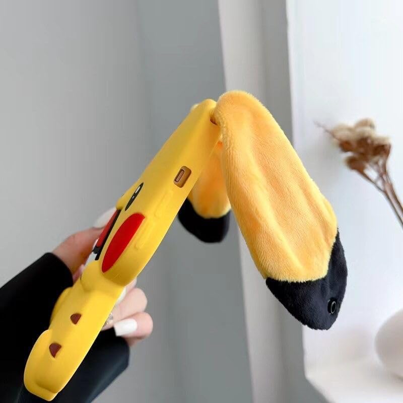 Image of Meyaar Orry Style Cute Case for Apple iPhone 14 / iPhone 13 / iPhone 15 Case, Soft Silicone Cover for Apple iPhone 13 / iPhone 14, iPhone 15 Case Cover (Pika, for I Phone 15)