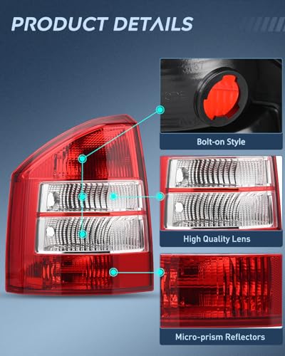 Image of Nilight Taillight Assembly Compatible with 2007 2008 2009 2010 Jeep Compass