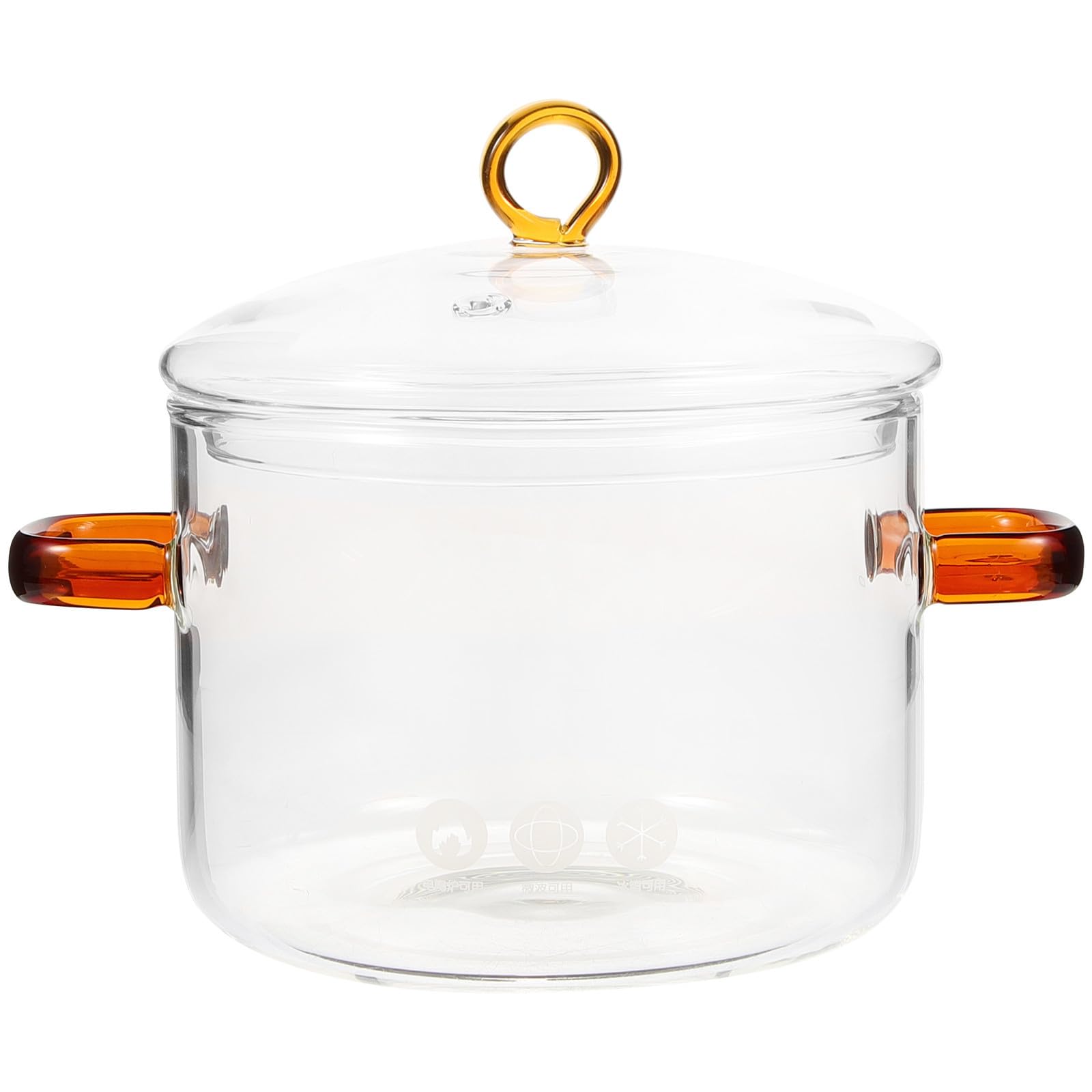 Cocotte en verre 1,9l premium | Ustensile transparent haut de gamme pour cuisinière