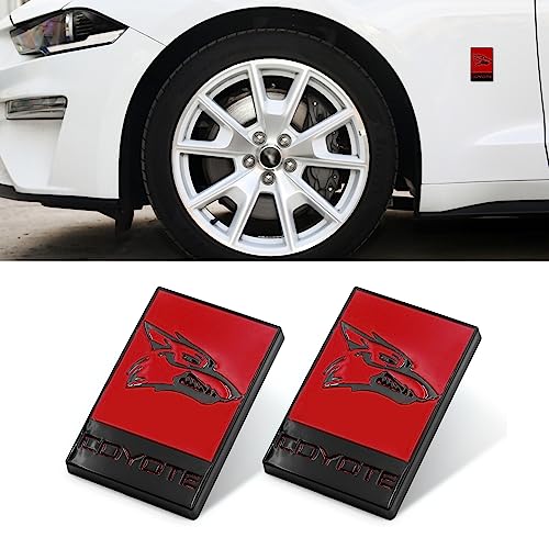 Image of 2PCS New Styling Coyote Logo Decal Fits for Car Truck SUV Door Side Tailgate Rear Trunk Sticker Emblem Badge (red)