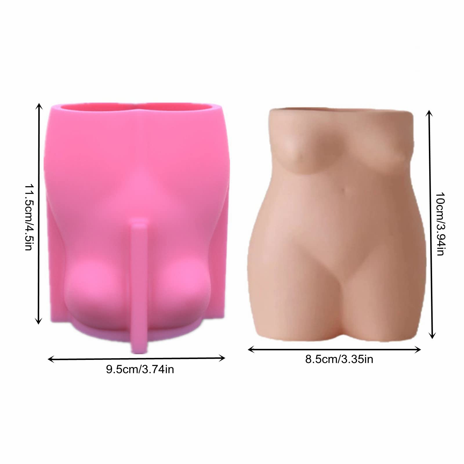 Art Body Vase Concrete Flower Pot Silicone Mold Succulent Planter Cement Plaster Clay Mold Epoxy Resin Pen Brush Holder Mold