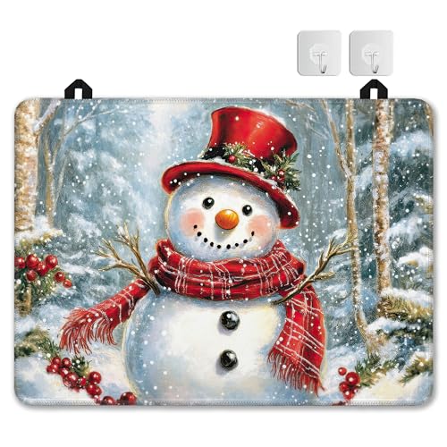 Image of Stove Top Covers for Electric Stove,Christmas Snowman Flat Top Stove Cover,Winter Forest Heat Resistant Glass Top Stove Cover Protector Anti-Slip Range Covers, 28 x 20 Inch