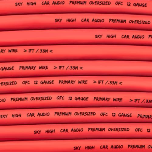 Sky High Car Audio OFC 12 Gauge Primary Wire 100ft (Red)
