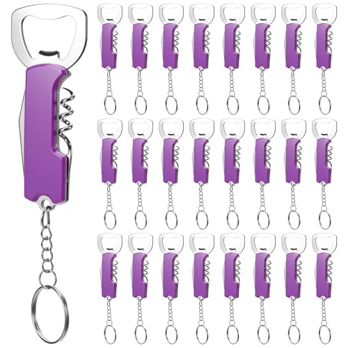 Ziliny 24 Pcs Bottle Opener Keychain Bulk Wine Bottle Beer