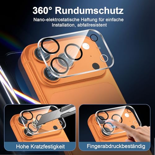 NEW'C für iPhone 17 Pro Max für Panzerglas + Kameraschutz mit Montagehilfe – Ansicht 4
