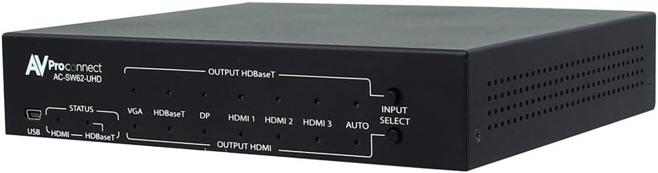 AVProconnect AC-SW62-UHD 6x2 Multi-Format HDBaseT Classroom/Conference Room Matrix Switcher